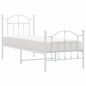 vidaXL Bettgestell mit Kopf- und Fußteil Metall Weiß 75x190 cm vidaXL Bettgestell mit Kopf- und Fußteil Metall Weiß 75x190 cm