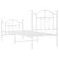 vidaXL Bettgestell mit Kopf- und Fußteil Metall Weiß 75x190 cm vidaXL Bettgestell mit Kopf- und Fußteil Metall Weiß 75x190 cm