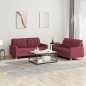 vidaXL 2-tlg. Sofagarnitur mit Kissen Weinrot Stoff vidaXL 2-tlg. Sofagarnitur mit Kissen Weinrot Stoff
