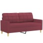 vidaXL 2-tlg. Sofagarnitur mit Kissen Weinrot Stoff vidaXL 2-tlg. Sofagarnitur mit Kissen Weinrot Stoff