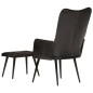 vidaXL Ohrensessel mit Hocker Schwarz Echtleder vidaXL Ohrensessel mit Hocker Schwarz Echtleder