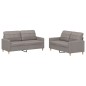 vidaXL 2-tlg. Sofagarnitur mit Kissen Taupe Stoff vidaXL 2-tlg. Sofagarnitur mit Kissen Taupe Stoff