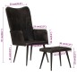 vidaXL Ohrensessel mit Hocker Schwarz Echtleder vidaXL Ohrensessel mit Hocker Schwarz Echtleder