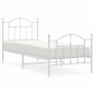vidaXL Bettgestell mit Kopf- und Fußteil Metall Weiß 80x200 cm vidaXL Bettgestell mit Kopf- und Fußteil Metall Weiß 80x200 cm