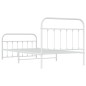 vidaXL Bettgestell mit Kopf- und Fußteil Metall Weiß 107x203 cm vidaXL Bettgestell mit Kopf- und Fußteil Metall Weiß 107x203 cm