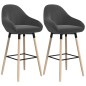 Barhocker 2 Stk. Dunkelgrau Stoff Barhocker 2 Stk. Dunkelgrau Stoff