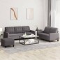 vidaXL 3-tlg. Sofagarnitur mit Kissen Grau Kunstleder vidaXL 3-tlg. Sofagarnitur mit Kissen Grau Kunstleder