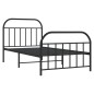 vidaXL Bettgestell mit Kopf- und Fußteil Metall Schwarz 100x190 cm vidaXL Bettgestell mit Kopf- und Fußteil Metall Schwarz 100x190 cm
