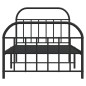 vidaXL Bettgestell mit Kopf- und Fußteil Metall Schwarz 100x190 cm vidaXL Bettgestell mit Kopf- und Fußteil Metall Schwarz 100x190 cm