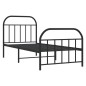 vidaXL Bettgestell mit Kopf- und Fußteil Metall Schwarz 90x190 cm vidaXL Bettgestell mit Kopf- und Fußteil Metall Schwarz 90x190 cm
