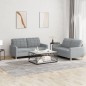 vidaXL 2-tlg. Sofagarnitur mit Kissen Hellgrau Stoff vidaXL 2-tlg. Sofagarnitur mit Kissen Hellgrau Stoff
