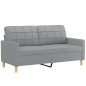 vidaXL 2-tlg. Sofagarnitur mit Kissen Hellgrau Stoff vidaXL 2-tlg. Sofagarnitur mit Kissen Hellgrau Stoff