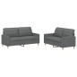 vidaXL 2-tlg. Sofagarnitur mit Kissen Dunkelgrau Stoff vidaXL 2-tlg. Sofagarnitur mit Kissen Dunkelgrau Stoff