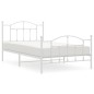 vidaXL Bettgestell mit Kopf- und Fußteil Metall Weiß 107x203 cm vidaXL Bettgestell mit Kopf- und Fußteil Metall Weiß 107x203 cm