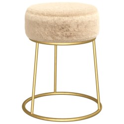 Runder Hocker Creme Plüsch