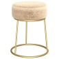 Runder Hocker Creme Plüsch Runder Hocker Creme Plüsch