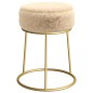 Runder Hocker Creme Plüsch Runder Hocker Creme Plüsch