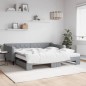 vidaXL Tagesbett Ausziehbar mit Matratze Hellgrau 100x200 cm Stoff vidaXL Tagesbett Ausziehbar mit Matratze Hellgrau 100x200 cm Stoff