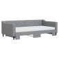 vidaXL Tagesbett Ausziehbar mit Matratze Hellgrau 100x200 cm Stoff vidaXL Tagesbett Ausziehbar mit Matratze Hellgrau 100x200 cm Stoff