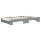 vidaXL Tagesbett Ausziehbar mit Matratze Hellgrau 100x200 cm Stoff vidaXL Tagesbett Ausziehbar mit Matratze Hellgrau 100x200 cm Stoff