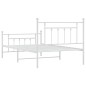 vidaXL Bettgestell mit Kopf- und Fußteil Metall Weiß 107x203 cm vidaXL Bettgestell mit Kopf- und Fußteil Metall Weiß 107x203 cm