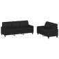 vidaXL 2-tlg. Sofagarnitur mit Kissen Schwarz Kunstleder vidaXL 2-tlg. Sofagarnitur mit Kissen Schwarz Kunstleder