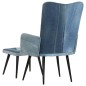 Sessel mit Hocker Blau Denim Patchwork Canvas Sessel mit Hocker Blau Denim Patchwork Canvas