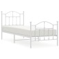vidaXL Bettgestell mit Kopf- und Fußteil Metall Weiß 90x190 cm vidaXL Bettgestell mit Kopf- und Fußteil Metall Weiß 90x190 cm