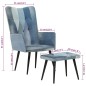 Sessel mit Hocker Blau Denim Patchwork Canvas Sessel mit Hocker Blau Denim Patchwork Canvas