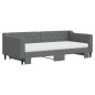 vidaXL Tagesbett Ausziehbar mit Matratzen Dunkelgrau 90x190 cm Stoff vidaXL Tagesbett Ausziehbar mit Matratzen Dunkelgrau 90x190 cm Stoff