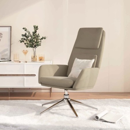 Relaxsessel Hellgrau Wildleder-Optik