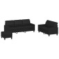 vidaXL 3-tlg. Sofagarnitur mit Kissen Schwarz Kunstleder vidaXL 3-tlg. Sofagarnitur mit Kissen Schwarz Kunstleder