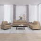 vidaXL 3-tlg. Sofagarnitur mit Kissen Cappuccino-Braun Kunstleder vidaXL 3-tlg. Sofagarnitur mit Kissen Cappuccino-Braun Kunstleder