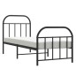 vidaXL Bettgestell mit Kopf- und Fußteil Metall Schwarz 75x190 cm vidaXL Bettgestell mit Kopf- und Fußteil Metall Schwarz 75x190 cm