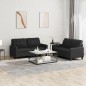 vidaXL 2-tlg. Sofagarnitur mit Kissen Schwarz Kunstleder vidaXL 2-tlg. Sofagarnitur mit Kissen Schwarz Kunstleder