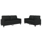 vidaXL 2-tlg. Sofagarnitur mit Kissen Schwarz Kunstleder vidaXL 2-tlg. Sofagarnitur mit Kissen Schwarz Kunstleder