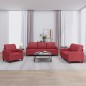 vidaXL 3-tlg. Sofagarnitur mit Kissen Weinrot Kunstleder vidaXL 3-tlg. Sofagarnitur mit Kissen Weinrot Kunstleder