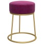 Runder Hocker Violett Samt Runder Hocker Violett Samt