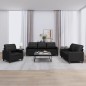 vidaXL 3-tlg. Sofagarnitur mit Kissen Schwarz Kunstleder vidaXL 3-tlg. Sofagarnitur mit Kissen Schwarz Kunstleder