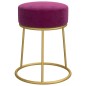 Runder Hocker Violett Samt Runder Hocker Violett Samt