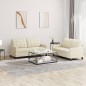 vidaXL 2-tlg. Sofagarnitur mit Kissen Creme Kunstleder vidaXL 2-tlg. Sofagarnitur mit Kissen Creme Kunstleder
