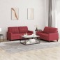 vidaXL 2-tlg. Sofagarnitur mit Kissen Weinrot Kunstleder vidaXL 2-tlg. Sofagarnitur mit Kissen Weinrot Kunstleder