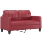 vidaXL 2-tlg. Sofagarnitur mit Kissen Weinrot Kunstleder vidaXL 2-tlg. Sofagarnitur mit Kissen Weinrot Kunstleder