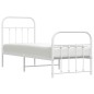 vidaXL Bettgestell mit Kopf- und Fußteil Metall Weiß 75x190 cm vidaXL Bettgestell mit Kopf- und Fußteil Metall Weiß 75x190 cm