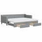 vidaXL Tagesbett Ausziehbar mit Schubladen Hellgrau 80x200 cm Stoff vidaXL Tagesbett Ausziehbar mit Schubladen Hellgrau 80x200 cm Stoff