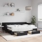 vidaXL Tagesbett Ausziehbar mit Schubladen Schwarz 80x200 cm Stoff vidaXL Tagesbett Ausziehbar mit Schubladen Schwarz 80x200 cm Stoff