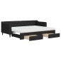 vidaXL Tagesbett Ausziehbar mit Schubladen Schwarz 80x200 cm Stoff vidaXL Tagesbett Ausziehbar mit Schubladen Schwarz 80x200 cm Stoff