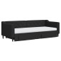 vidaXL Tagesbett Ausziehbar mit Schubladen Schwarz 80x200 cm Stoff vidaXL Tagesbett Ausziehbar mit Schubladen Schwarz 80x200 cm Stoff