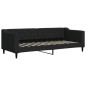 vidaXL Tagesbett Ausziehbar mit Schubladen Schwarz 80x200 cm Stoff vidaXL Tagesbett Ausziehbar mit Schubladen Schwarz 80x200 cm Stoff