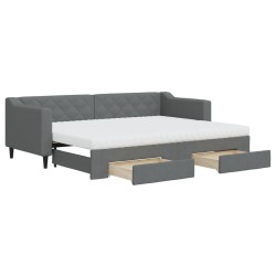 vidaXL Tagesbett Ausziehbar mit Schubladen Dunkelgrau 80x200 cm Stoff